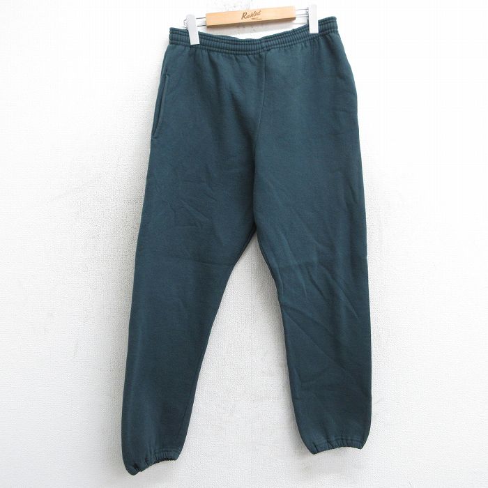 【商品番号】 pasw25031755 【商品名】 W33 & starf;古着 ラッセル スウェット パンツ メンズ 00年代 00s 無地 濃緑系 【表記サイズ】 S 【実寸サイズ】 ウエ