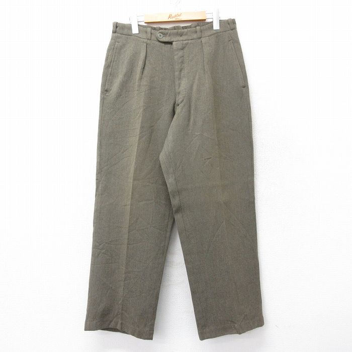【商品番号】 pav23092782 【商品名】 W32 & starf;古着 パンツ メンズ 90年代 90s ウール 緑系 【表記サイズ】 なし 【実寸サイズ】 ウエスト（腰まわり）82c