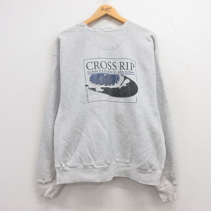 【商品番号】 rw24082606 【商品名】 XL & starf;古着 長袖 チャンピオン Champion リバースウィーブ メンズ 00年代 00s CROSS RIP 大きいサイズ 