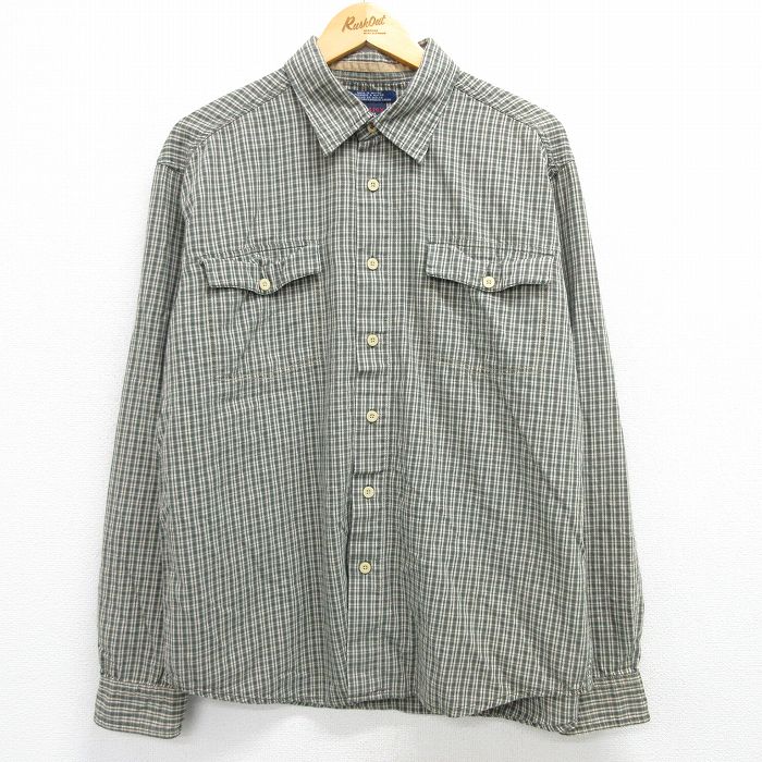 【商品番号】 shbd25022849 【商品名】 XL & starf;古着 トミーヒルフィガー トミージーンズ 長袖 ブランド シャツ メンズ コットン 緑他 チェック 【メンズ参考サイズ