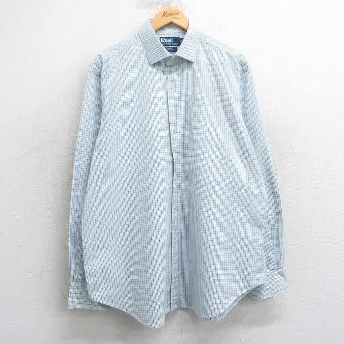 【商品番号】 shbd25030100 【商品名】 XL & starf;古着 ラルフローレン 長袖 ブランド シャツ メンズ 90年代 90s 大きいサイズ コットン 白他 チェック 【メン