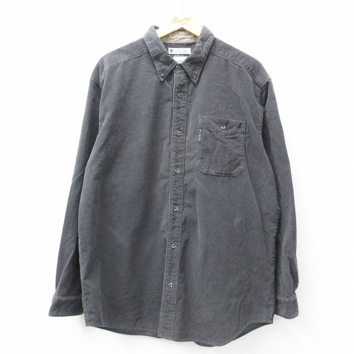 【商品番号】 shbd25030624 【商品名】 XL & starf;古着 コロンビア 長袖 ブランド シャツ メンズ 00年代 00s コーデュロイ ロング丈 コットン ボタンダウン 濃