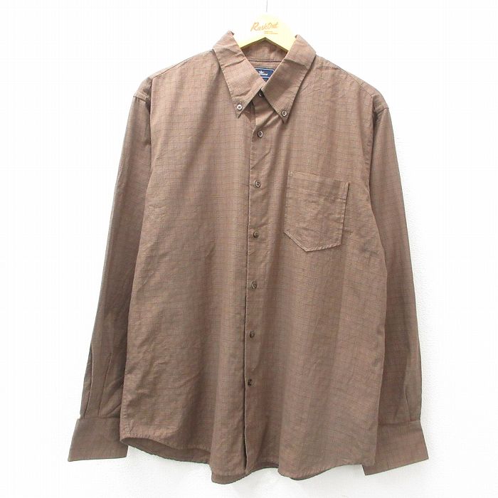 【商品番号】 shbd25032519 【商品名】 XL & starf;古着 ドッカーズ 長袖 ブランド シャツ メンズ ボタンダウン 茶他 チェック 【メンズ参考サイズ】 XL 【表記サイ