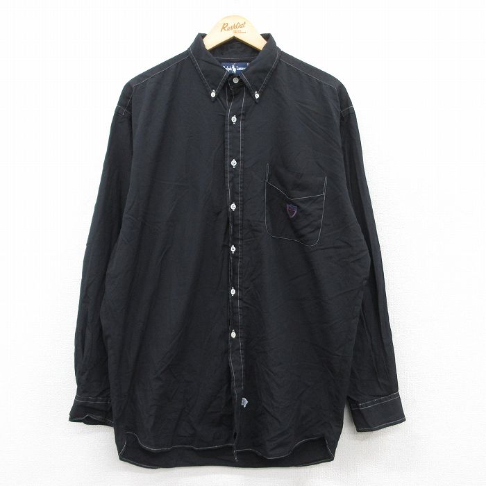 【商品番号】 shbd25042793 【商品名】 XL & starf;古着 ラルフローレン 長袖 ブランド シャツ メンズ 90年代 90s ワンポイントロゴ 大きいサイズ コットン ボタ