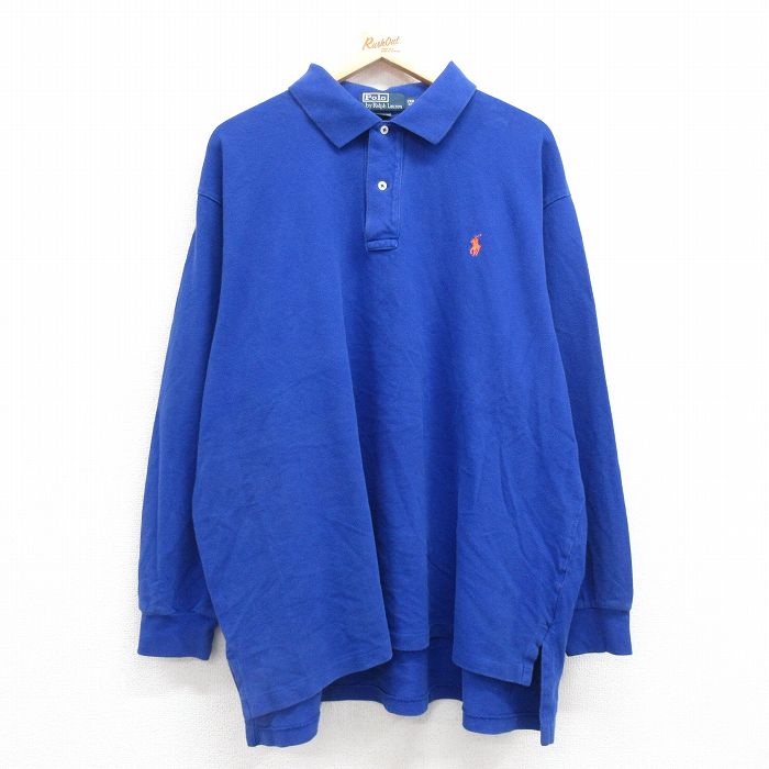 【商品番号】 shbd25052662 【商品名】 XL & starf;古着 ラルフローレン 長袖 ブランド ポロ シャツ メンズ 90年代 90s ワンポイントロゴ 鹿の子 大きいサイズ 