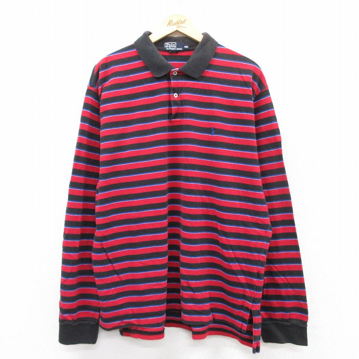 【商品番号】 shbd25060560 【商品名】 XL & starf;古着 ラルフローレン 長袖 ブランド ポロ シャツ メンズ 90年代 90s ワンポイントロゴ 鹿の子 大きいサイズ 