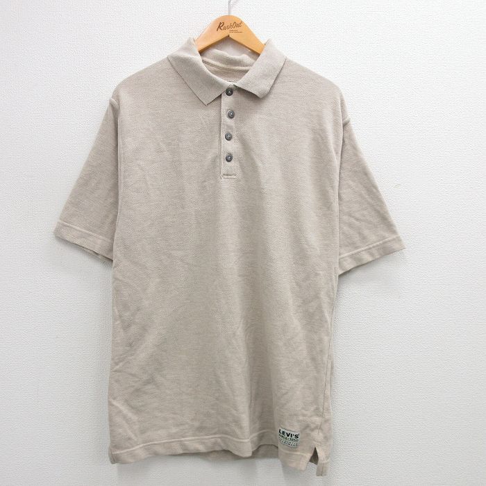 【商品番号】 shbp24061560 【商品名】 L & starf;古着 リーバイス Levis 半袖 ブランド ポロ シャツ メンズ 鹿の子 ベージュ 【メンズ参考サイズ】 L 【表記サ