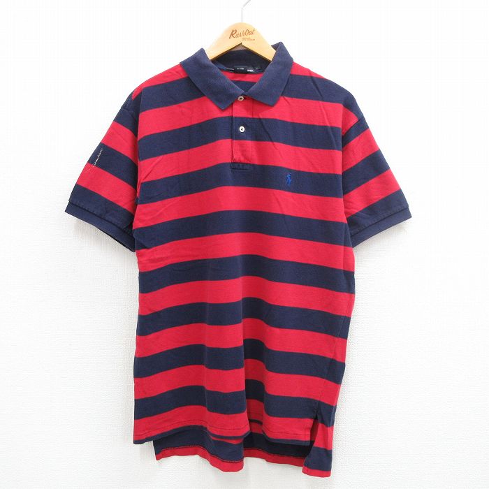 【商品番号】 shbp24062310 【商品名】 XL & starf;古着 ラルフローレン 半袖 ブランド ポロ シャツ メンズ 90年代 90s ワンポイントロゴ 鹿の子 コットン 赤他