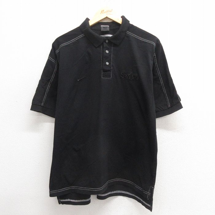【商品番号】 shbp25050167 【商品名】 XL & starf;古着 ナイキ NIKE 半袖 ブランド ポロ シャツ メンズ 90年代 90s NFL ピッツバーグスティーラーズ コ