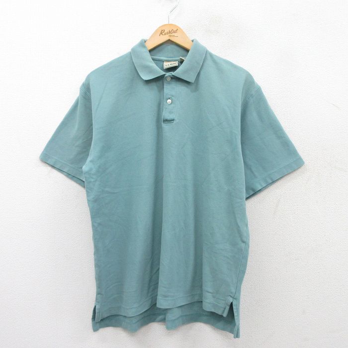 【商品番号】 shbp25051618 【商品名】 XL & starf;古着 エルエルビーン 半袖 ブランド ポロ シャツ メンズ 90年代 90s 鹿の子 大きいサイズ コットン 緑系 【