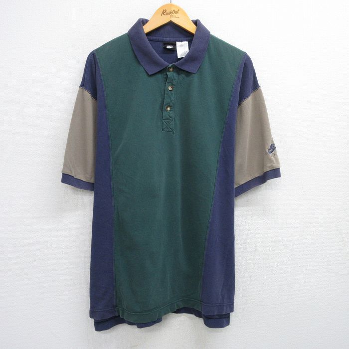 【商品番号】 shbp25051789 【商品名】 XL & starf;古着 ナイキ NIKE 半袖 ブランド ポロ シャツ メンズ 00年代 00s ワンポイントロゴ 鹿の子 マルチカラー