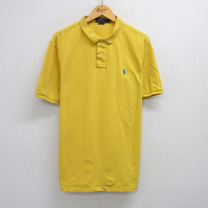 【商品番号】 shbp25051791 【商品名】 XL & starf;古着 ラルフローレン 半袖 ブランド ポロ シャツ メンズ ワンポイントロゴ 鹿の子 大きいサイズ コットン 黄 【メ
