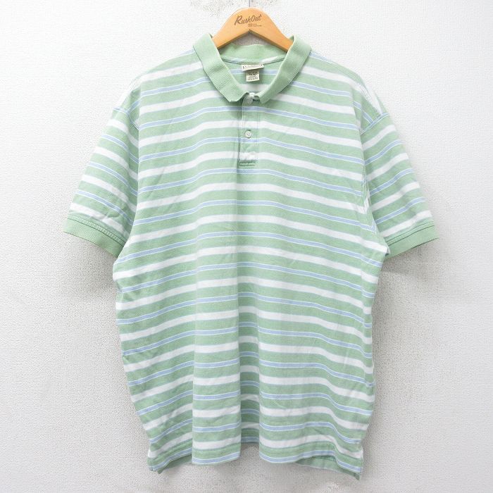 【商品番号】 shbp25053712 【商品名】 XL & starf;古着 エルエルビーン 半袖 ブランド ポロ シャツ メンズ 00年代 00s 鹿の子 大きいサイズ コットン 薄緑他 