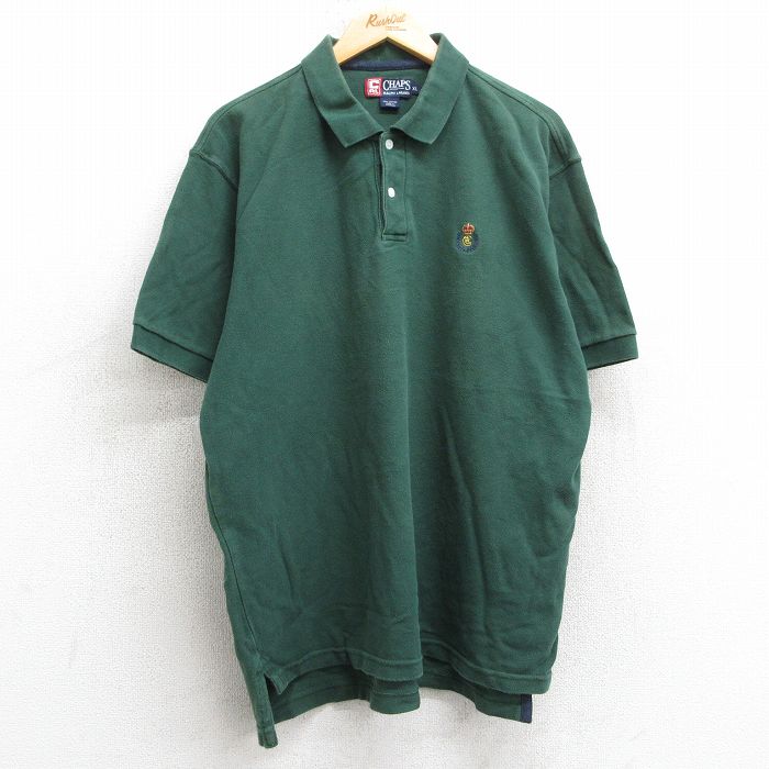 【商品番号】 shbp25062497 【商品名】 XL & starf;古着 ラルフローレン チャップス 半袖 ブランド ポロ シャツ メンズ 90年代 90s ワンポイントロゴ 鹿の子 大