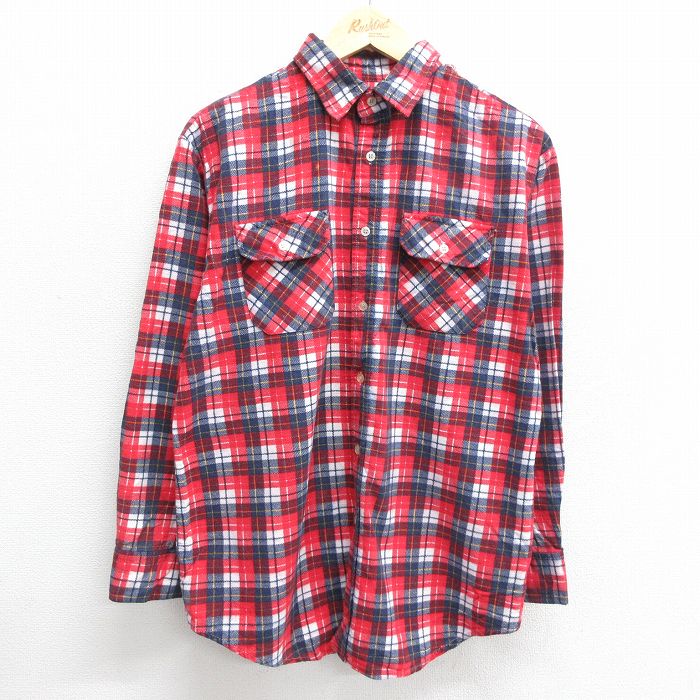 【商品番号】 shne24100475 【商品名】 L & starf;古着 ディッキーズ 長袖 フランネル シャツ メンズ 90年代 90s 赤他 チェック 【メンズ参考サイズ】 L 【表記