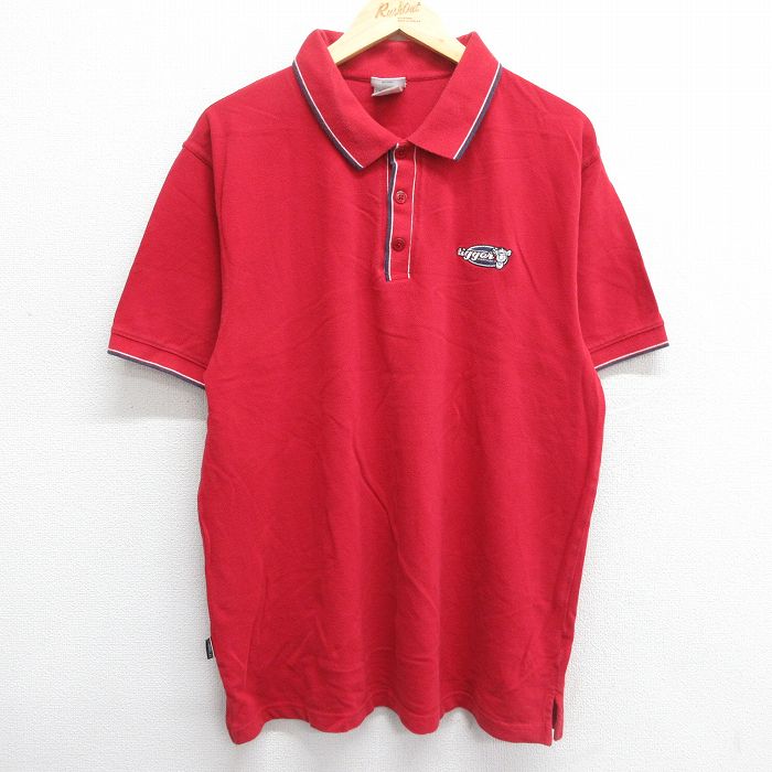 【商品番号】 shp23054526 【商品名】 L & starf;古着 半袖 ポロ シャツ メンズ 00年代 00s ディズニー くまのプーさん ティガー 鹿の子 コットン 赤 【メンズ参