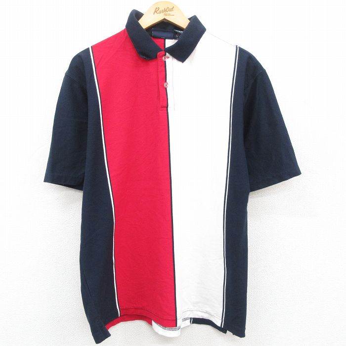 【商品番号】 shp23074539 【商品名】 XL & starf;古着 ピューリタン 半袖 ポロ シャツ メンズ 00年代 00s マルチカラー 白他 ストライプ 【メンズ参考サイズ】 