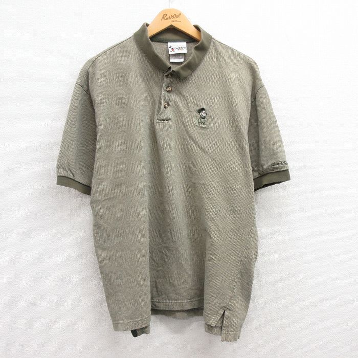 【商品番号】 shp24031275 【商品名】 XL & starf;古着 半袖 ポロ シャツ メンズ 00年代 00s ディズニー ミッキー 大きいサイズ コットン 緑 【メンズ参考サイズ