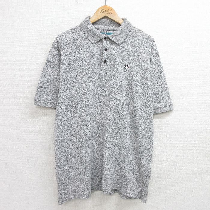 【商品番号】 shp24053328 【商品名】 XL & starf;古着 ビッグドッグス 半袖 ポロ シャツ メンズ 00年代 00s ワンポイントロゴ 大きいサイズ グレー 霜降り 【メ