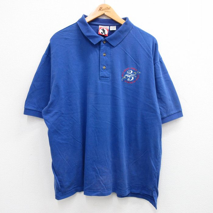 【商品番号】 shp24060879 【商品名】 XL & starf;古着 半袖 ポロ シャツ メンズ 90年代 90s ディズニー 25周年 大きいサイズ コットン 青 【メンズ参考サイズ