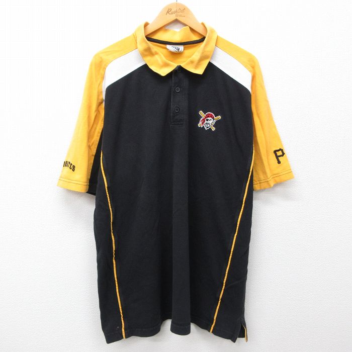 【商品番号】 shp24064056 【商品名】 XL & starf;古着 リー Lee 半袖 ポロ シャツ メンズ 00年代 00s MLB ピッツバーグパイレーツ 鹿の子 大きいサイズ 