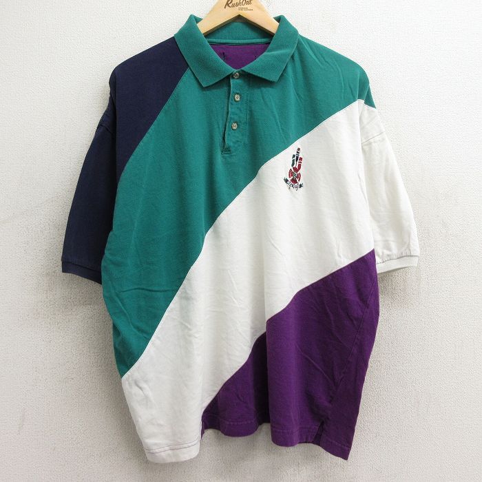 【商品番号】 shp24065147 【商品名】 XL & starf;古着 半袖 ポロ シャツ メンズ オール マルチカラー 大きいサイズ 黒他 【メンズ参考サイズ】 XL 【表記サイズ】 