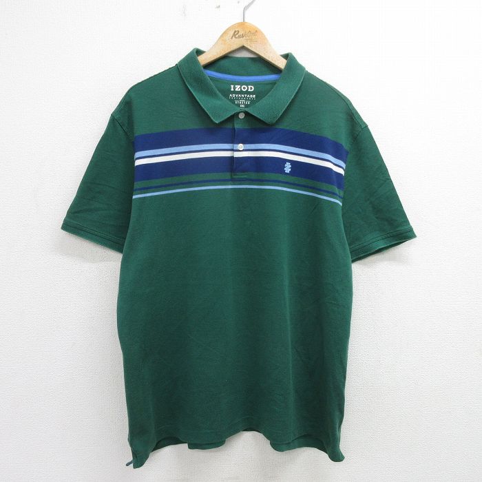 【商品番号】 shp24073437 【商品名】 XL & starf;古着 IZOD 半袖 ポロ シャツ メンズ ワンポイントロゴ 大きいサイズ 緑他 【メンズ参考サイズ】 XL 【表記サイ