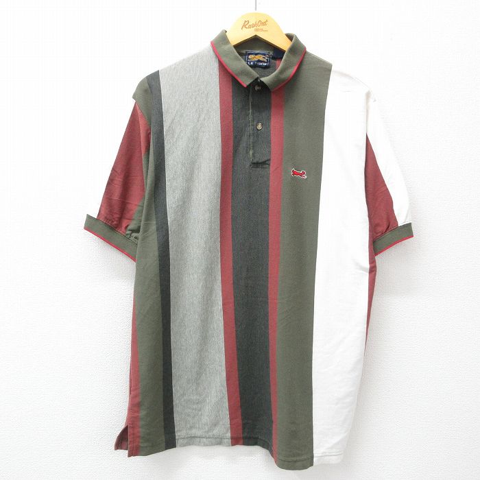 【商品番号】 shp24073792 【商品名】 XL & starf;古着 ルティグレ 半袖 ポロ シャツ メンズ 00年代 00s ワンポイントロゴ 白他 【メンズ参考サイズ】 XL 【表