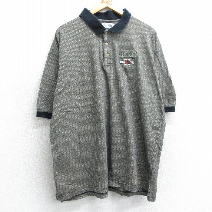 【商品番号】 shp25031122 【商品名】 XL & starf;古着 半袖 ポロ シャツ メンズ 90年代 90s ケンタッキー バスケットボール 大きいサイズ コットン ベージュ他 