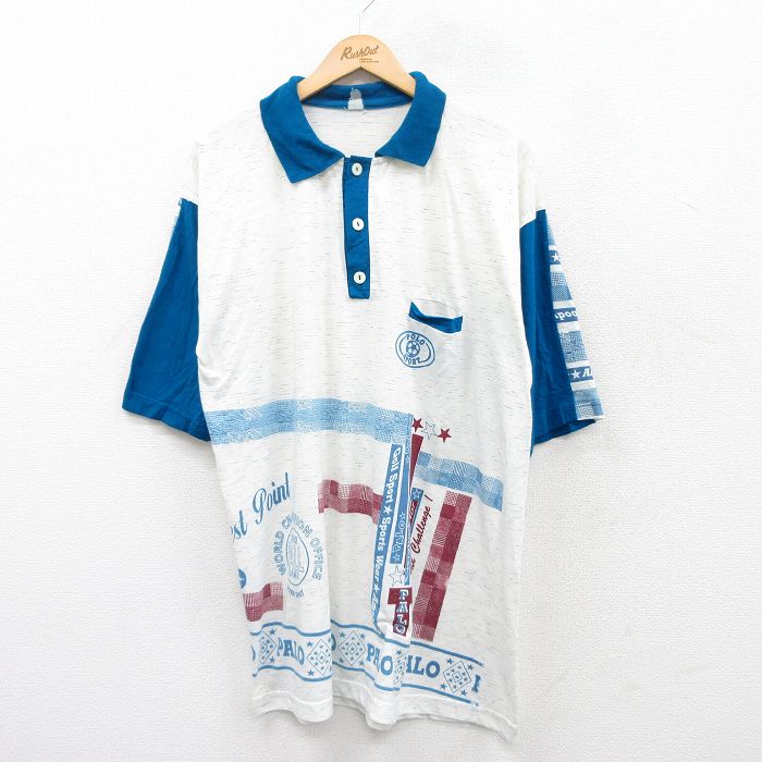 【商品番号】 shp25041213 【商品名】 XL & starf;古着 半袖 ポロ シャツ メンズ PALO 白他 【メンズ参考サイズ】 XL 【表記サイズ】 なし 【実寸サイズ】 着丈