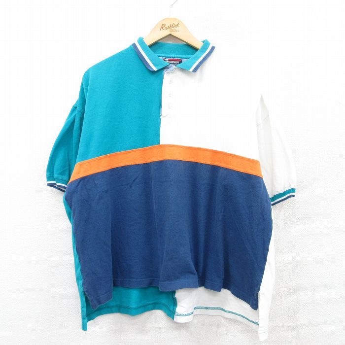 【商品番号】 shp25041216 【商品名】 XL & starf;古着 半袖 ポロ シャツ メンズ マルチカラー 大きいサイズ コットン 白他 【メンズ参考サイズ】 XL 【表記サイズ】