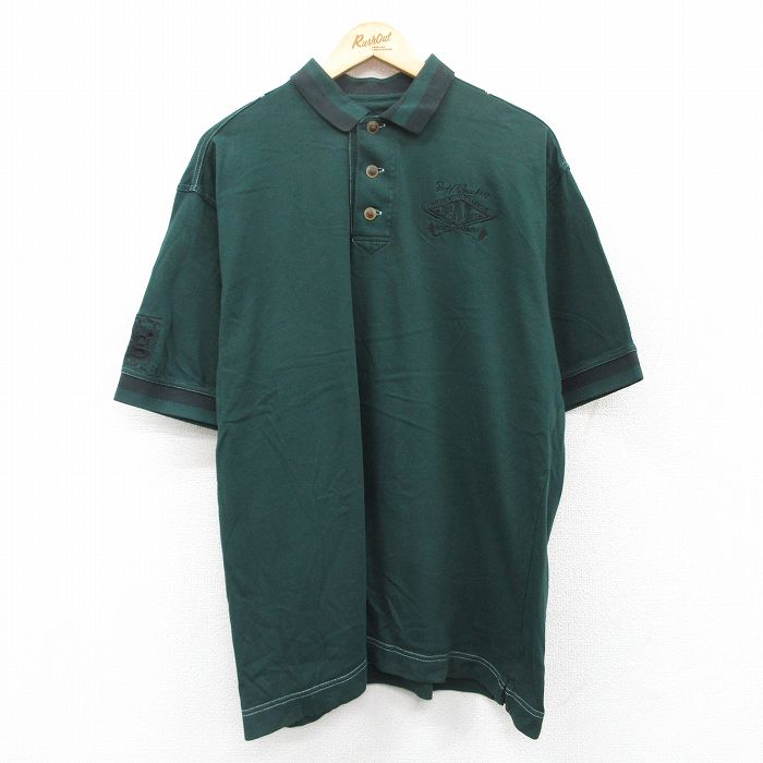 【商品番号】 shp25041220 【商品名】 XL & starf;古着 半袖 ポロ シャツ メンズ 00年代 00s ゴルフ 大きいサイズ コットン 緑他 【メンズ参考サイズ】 XL 【