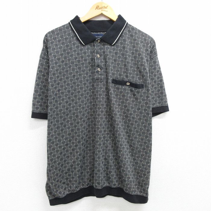 【商品番号】 shp25043743 【商品名】 XL & starf;古着 半袖 ポロ シャツ メンズ 総柄 大きいサイズ 黒他 【メンズ参考サイズ】 XL 【表記サイズ】 BIG/1X 【