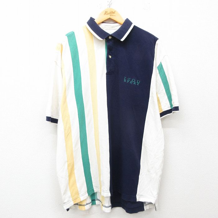 【商品番号】 shp25050564 【商品名】 XL & starf;古着 IZOD 半袖 ポロ シャツ メンズ 90年代 90s ワンポイントロゴ スポーツ 鹿の子 大きいサイズ コットン