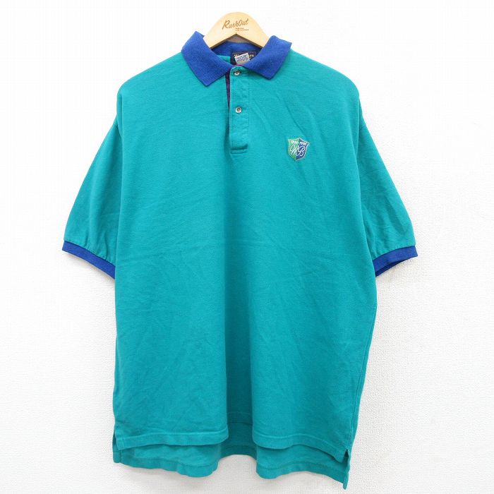 【商品番号】 shp25051668 【商品名】 XL & starf;古着 半袖 ポロ シャツ メンズ 90年代 90s WB 鹿の子 大きいサイズ コットン USA製 青緑他 【メンズ参考