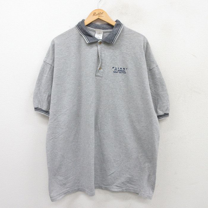 【商品番号】 shp25051677 【商品名】 XL & starf;古着 半袖 ポロ シャツ メンズ 00年代 00s PLIANT 大きいサイズ グレー 霜降り他 【メンズ参考サイズ】 