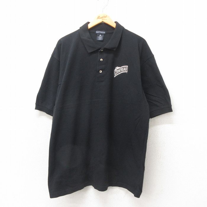【商品番号】 shp25051707 【商品名】 XL & starf;古着 半袖 ポロ シャツ メンズ COINTREAU 鹿の子 大きいサイズ コットン 黒 【メンズ参考サイズ】 XL 【