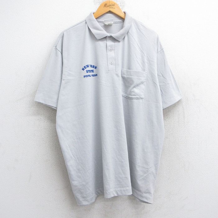【商品番号】 shp25053826 【商品名】 XL & starf;古着 半袖 ポロ シャツ メンズ 90年代 90s ニューヨーク 大きいサイズ USA製 グレー 【メンズ参考サイズ】 