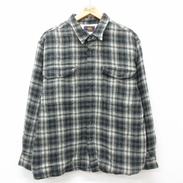 【商品番号】 shr25010128 【商品名】 XL & starf;古着 ルート66 長袖 シャツ メンズ 00年代 00s 濃緑他 チェック 内側サーマル 【メンズ参考サイズ】 XL 【