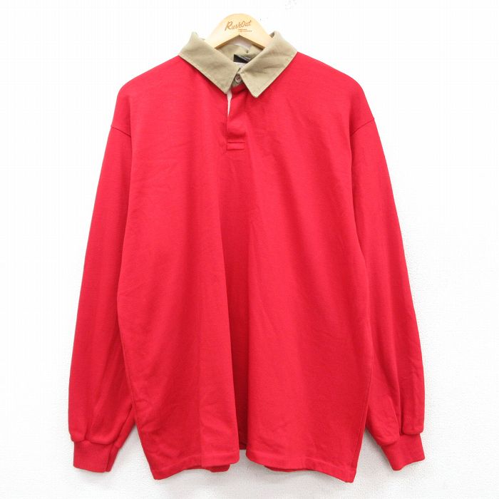 【商品番号】 shr25020972 【商品名】 XL & starf;古着 キャンパス 長袖 ラガー シャツ メンズ 90年代 90s 大きいサイズ USA製 赤他 【メンズ参考サイズ】 X