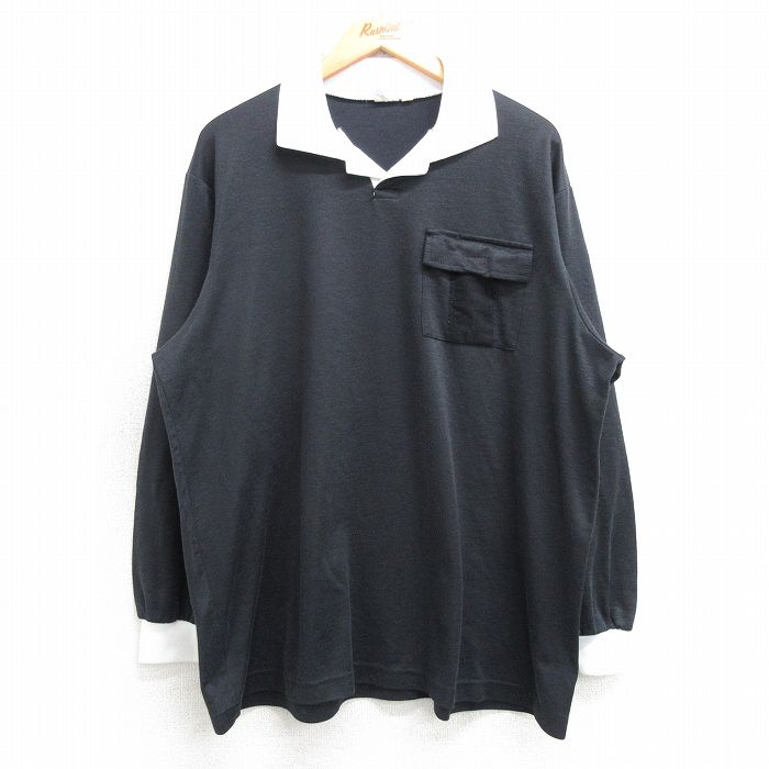 【商品番号】 shr25021772 【商品名】 L & starf;古着 長袖 ラガー シャツ メンズ 80年代 80s USA製 黒 【メンズ参考サイズ】 L 【表記サイズ】 XXL 【実