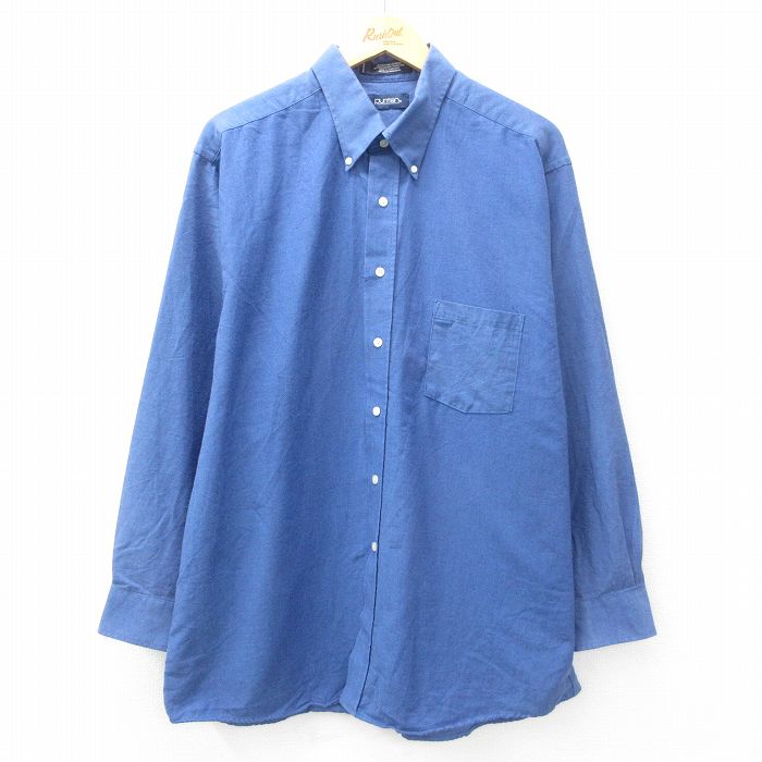 【商品番号】 shr25022393 【商品名】 XL & starf;古着 ピューリタン 長袖 シャツ メンズ 00年代 00s 大きいサイズ ロング丈 ボタンダウン 薄紺 【メンズ参考サイ