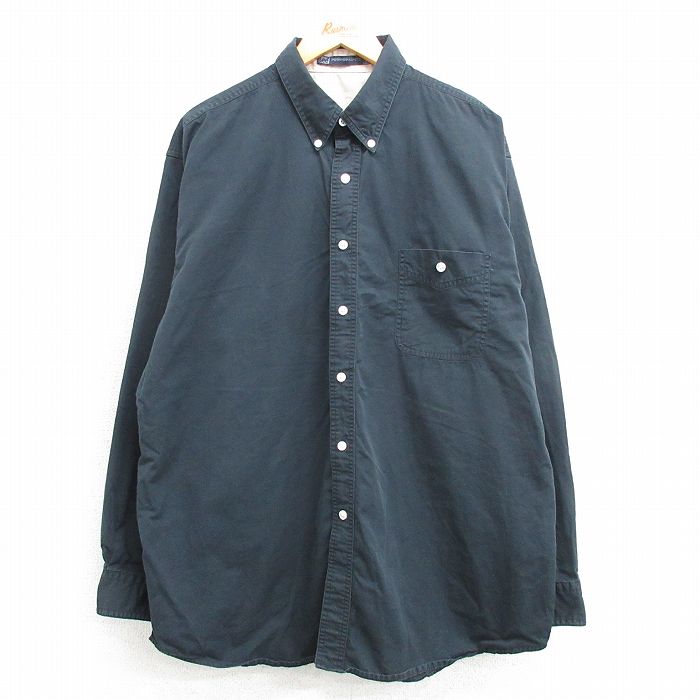 【商品番号】 shr25023384 【商品名】 XL & starf;古着 リー Lee 長袖 シャツ メンズ コットン ボタンダウン 黒 【メンズ参考サイズ】 XL 【表記サイズ】 XL 