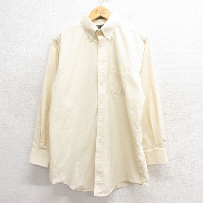 【商品番号】 shr25050403 【商品名】 L & starf;古着 長袖 シャツ メンズ 00年代 00s オックスフォード ボタンダウン 薄黄 【メンズ参考サイズ】 L 【表記サイズ