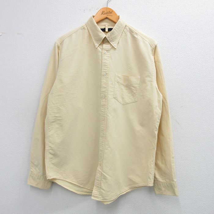 【商品番号】 shr25050711 【商品名】 L & starf;古着 ギャップ GAP 長袖 シャツ メンズ オックスフォード コットン ボタンダウン 薄黄 【メンズ参考サイズ】 L 【