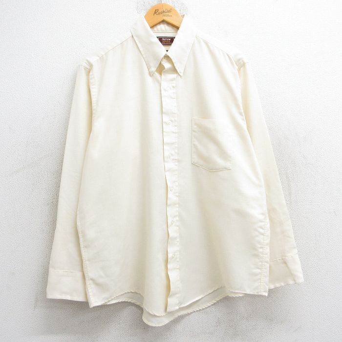 【商品番号】 shr25052273 【商品名】 XL & starf;古着 アロー 長袖 シャツ メンズ 90年代 90s ボタンダウン 薄黄 【メンズ参考サイズ】 XL 【表記サイズ】 1