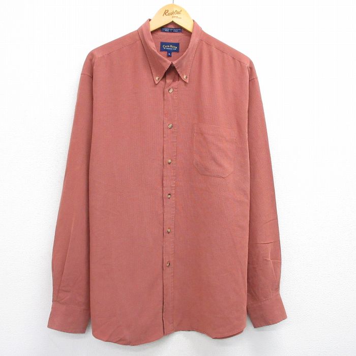 【商品番号】 shr25060290 【商品名】 XL & starf;古着 長袖 シャツ メンズ 大きいサイズ レーヨン ボタンダウン 茶他 チェック 【メンズ参考サイズ】 XL 【表記サイ