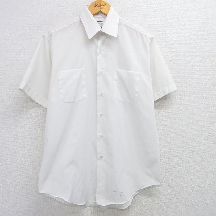 【商品番号】 shrs25040427 【商品名】 L & starf;古着 シアーズ 半袖 シャツ メンズ 80年代 80s 白 【メンズ参考サイズ】 L 【表記サイズ】 なし 【実寸サイズ