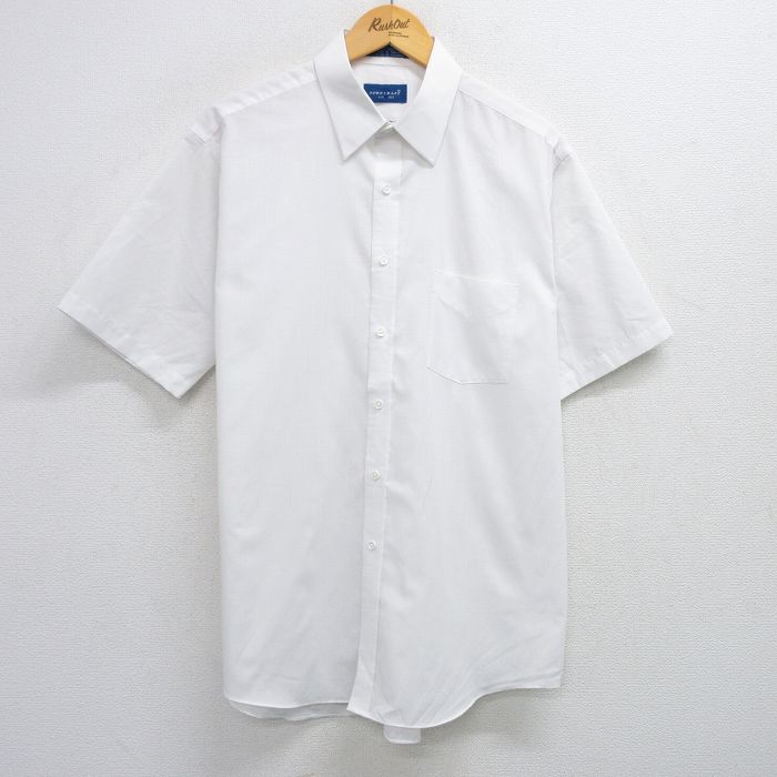 【商品番号】 shrs25041425 【商品名】 XL & starf;古着 タウンクラフト 半袖 シャツ メンズ 90年代 90s 白 【メンズ参考サイズ】 XL 【表記サイズ】 16.5