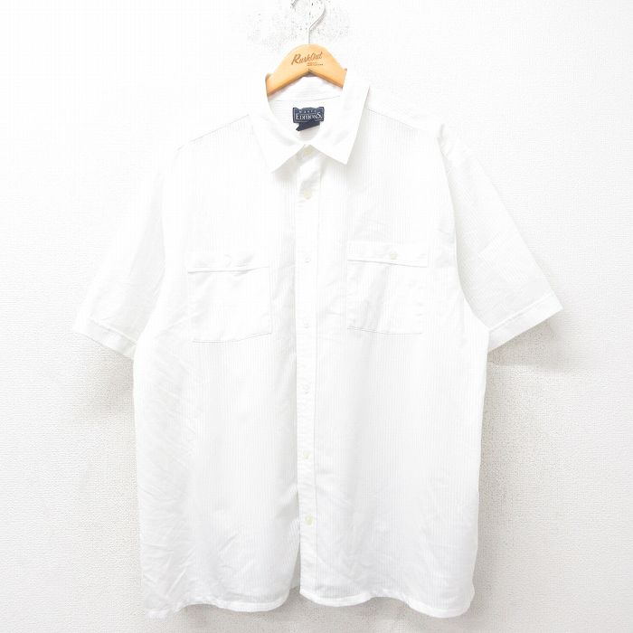 【商品番号】 shrs25052081 【商品名】 XL & starf;古着 ベーシックエディションズ 半袖 シャツ メンズ 00年代 00s 大きいサイズ 白 【メンズ参考サイズ】 XL 